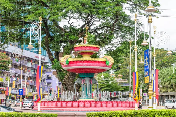 Kuala Lumpur Malaysia Feb 2017 Brickfields Junction Fountain Local Point — Stock Photo, Image