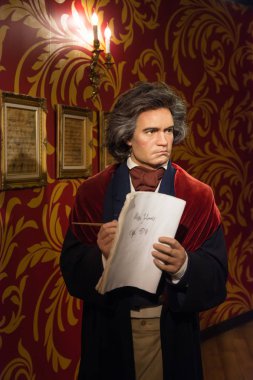 Ludwig van Beethoven balmumu figürü Madame Tussauds Müzesinde, Siam Discovery Bangkok Tayland 'da.