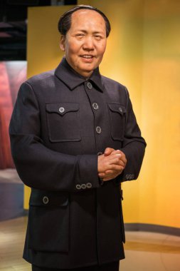  Mao Zedong balmumu figürü Madam Tussauds Müzesi 'nde, Siam Discovery Bangkok Tayland' da.