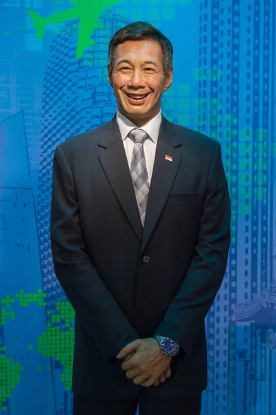 Layar figur lilin Lee Hsien Loong di Museum Madame Tussauds, Siam Discovery di Bangkok Thailand . — Stok Foto