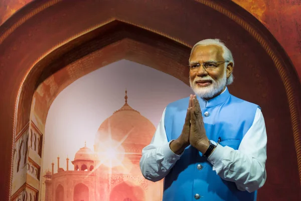 Narendra Modi wax figures display at Madame Tussauds Museum, Siam Discovery in Bangkok Thailand. — стокове фото