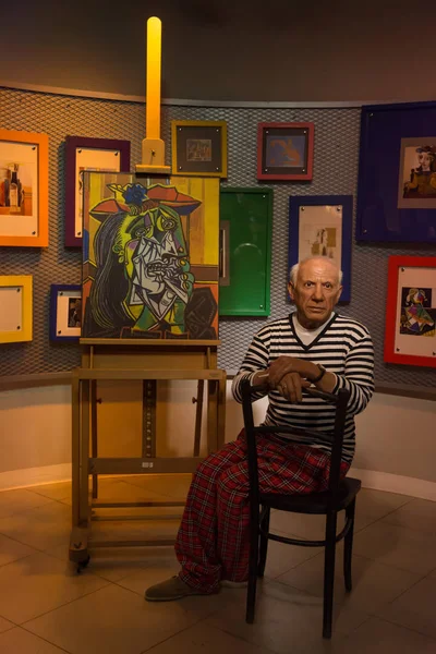 Bangkok Thailand 2019 Pablo Picasso Wachsfigurenausstellung Madame Tussauds Museum Siam — Stockfoto