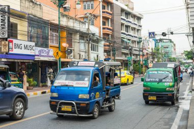Bangkok,Thailand - October 29,2019 : Scenic view of the street traffic in Bangkok city,Thailand.