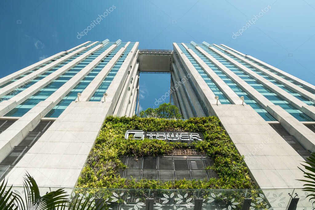 Kuala Lumpur,Malaysia - May 28,2019 : GTower Hotel Kuala Lumpur is Malaysias first fully certified green hotel, it is the citys striking landmark within the Kuala Lumpur City Centre (KLCC).
