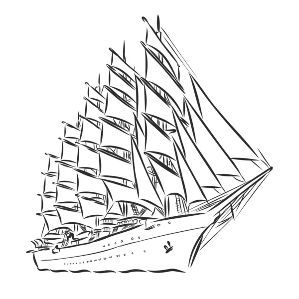 Mooie zeilboot. vectorillustratieschema. schip op het water — Stockvector