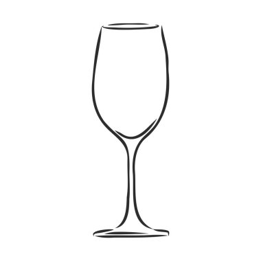 Boş bir bardak şarap. vektör çizimi çizimi