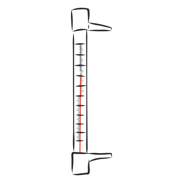 Thermomètre de rue, appareil de mesure de la température, croquis vectoriel — Image vectorielle