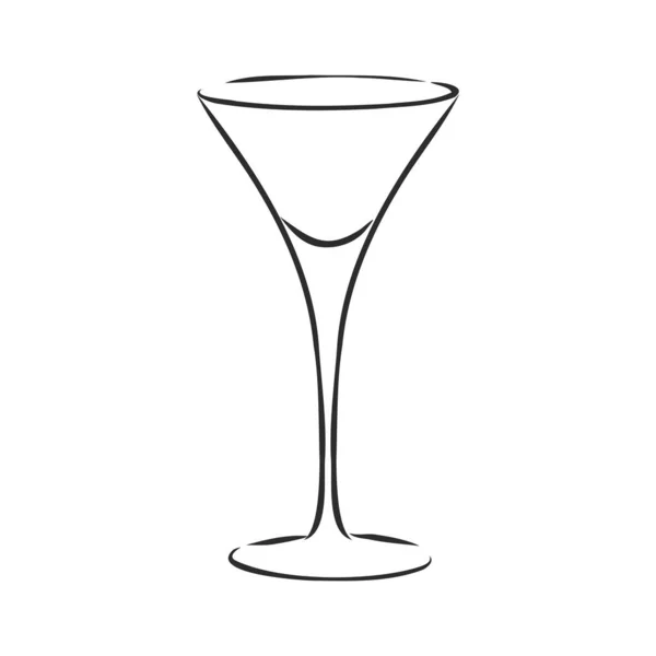 Ein leeres Glas Wein. Vektorskizze Illustration — Stockvektor