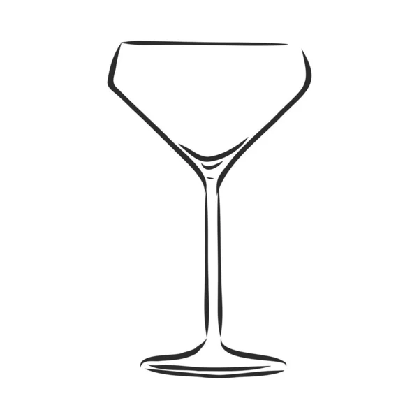 Пустой бокал вина. Иллюстрация векторного эскиза — стоковый вектор
