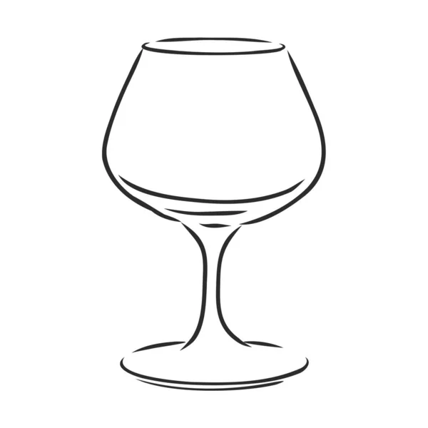 Een leeg glas wijn. vectorschets illustratie — Stockvector