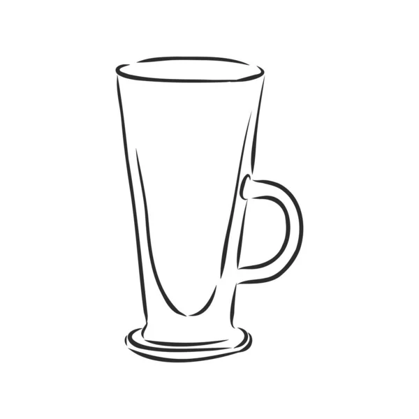 Un vaso vacío de café, ilustración de bocetos vectoriales. — Archivo Imágenes Vectoriales