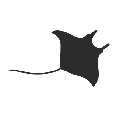 Stingray, deniz hayvanı, işaret, siluet, vektör çizimi