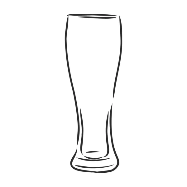 Grand verre vide pour jus et bière, croquis vectoriel illustration — Image vectorielle