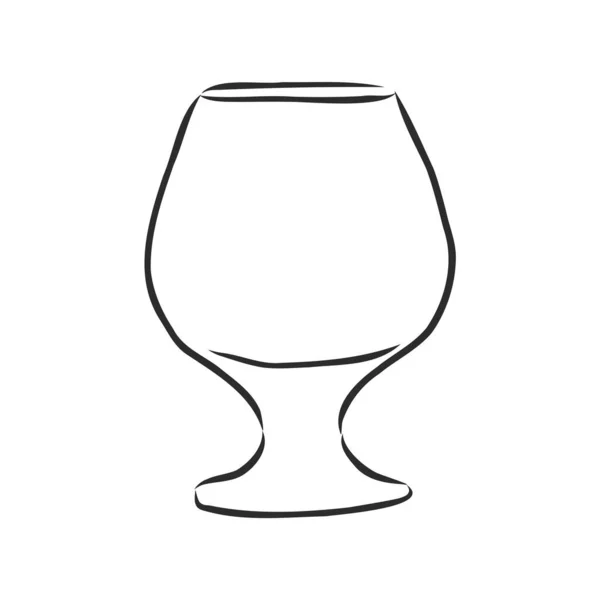 Tom konjak glas, glas, vektor skiss illustration — Stock vektor