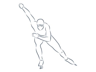 Erkek hız patencileri beyaz arkaplan vektöründe siyah siluet