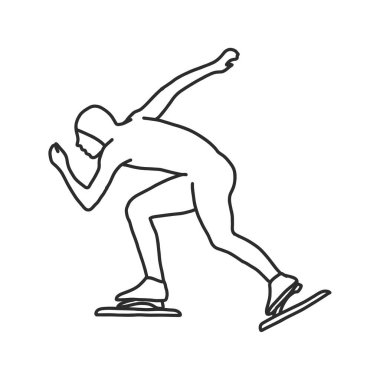 Erkek hız patencileri beyaz arkaplan vektöründe siyah siluet