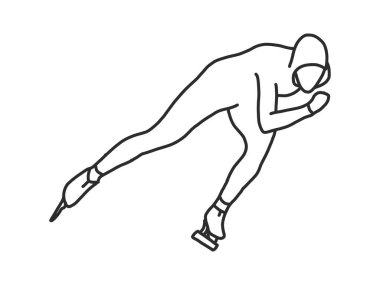 Erkek hız patencileri beyaz arkaplan vektöründe siyah siluet