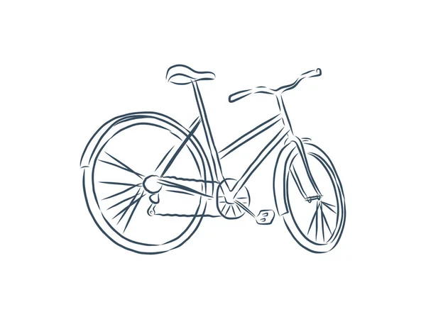 Διάνυσμα Ζωγραφισμένα Στο Χέρι Απεικόνιση Του Ποδηλάτου Της Πόλης Μελάνι — Διανυσματικό Αρχείο
