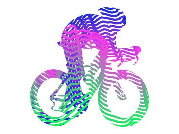 Fahrradfahrer Mann Mit Fahrrad Auf Hintergrund Isoliert Vektorillustration Skizze — Stockvektor