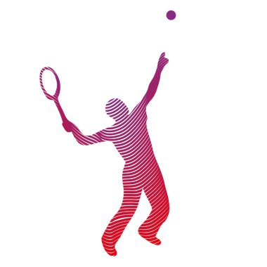Tenis oyuncularının siluetleri vektör arkaplanı