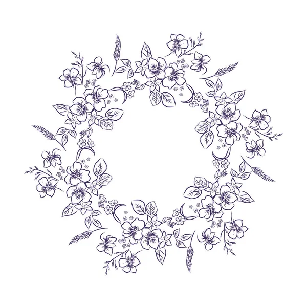 彫刻の花のカード 花の涙 夏のロゴやラベルデザインのためのフラワーフレーム 造幣局 — ストックベクタ