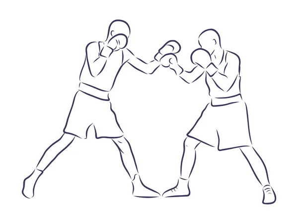 Boxweltmeister Stehend Und Bereit Einfache Zeichnungen Kämpfen Box Ist Ein — Stockvektor
