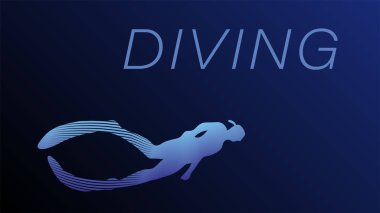 Tüplü dalış logosu. Dalış Merkezi için vektör logosu ya da rozet. Scuba dalgıcı.