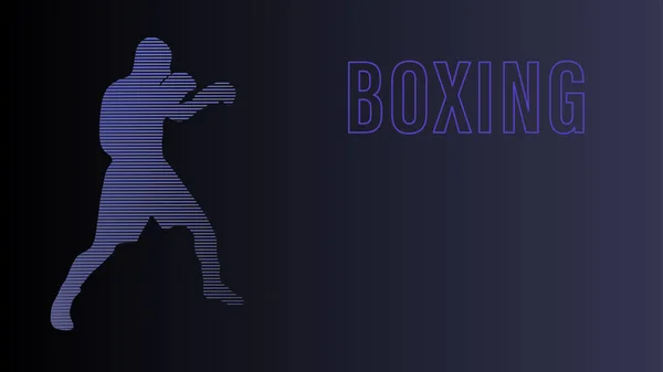Champion Boxe Debout Prêt Combattre Dessin Simple Box Est Une — Image vectorielle