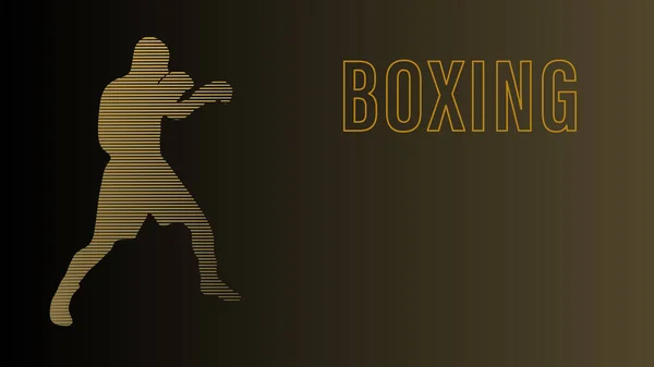 Campeón Boxeo Pie Listo Para Luchar Contra Dibujo Simple Box — Vector de stock