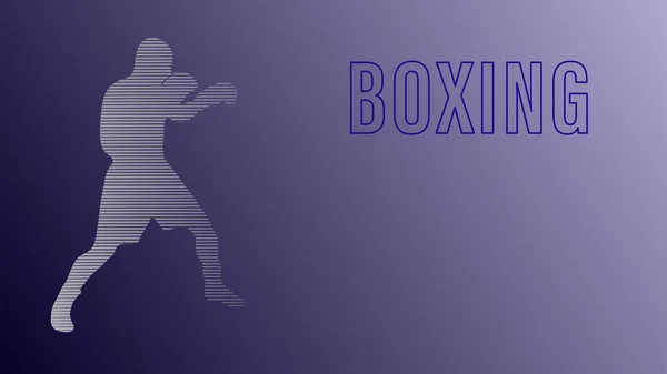 Campeón Boxeo Pie Listo Para Luchar Contra Dibujo Simple Box — Vector de stock