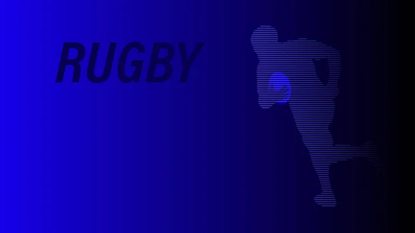 Illustration Vectorielle Joueur Rugby Vêtu Une Balle Noire Vecteur — Image vectorielle