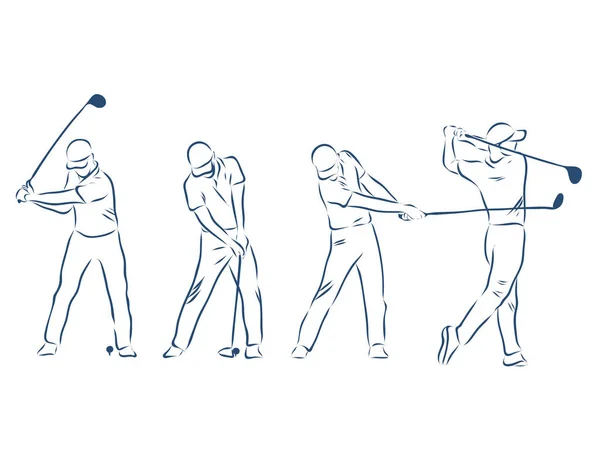 Ikoon Golfspeler Een Witte Achtergrond Vector Illustratie Sport — Stockvector