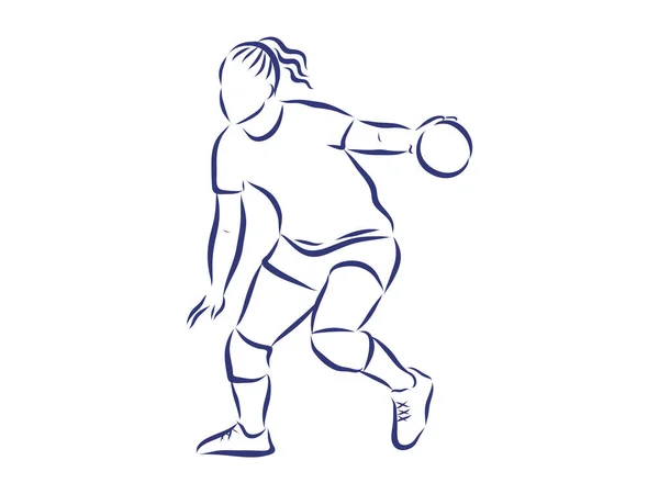Ilustración Muestra Jugador Balonmano Ataque Deporte Balonmano — Vector de stock