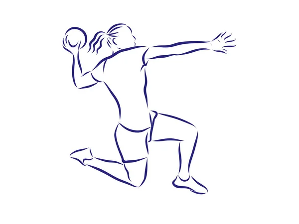 Ілюстрація Показує Гандболу Атаці Спорт Гандбол — стоковий вектор