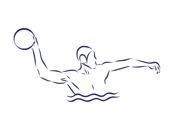 Topu Oyuncusu Topu Vektör Görüntüsü Kapı Yüzücü Top Beyaz Arkaplanda — Stok Vektör