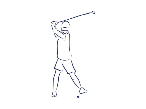 Icono Jugador Golf Sobre Fondo Blanco Ilustración Vectorial Deporte — Archivo Imágenes Vectoriales