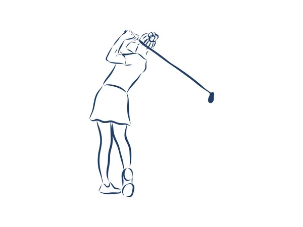 Giocatore Golf Icona Sfondo Bianco Illustrazione Vettoriale Sport — Vettoriale Stock
