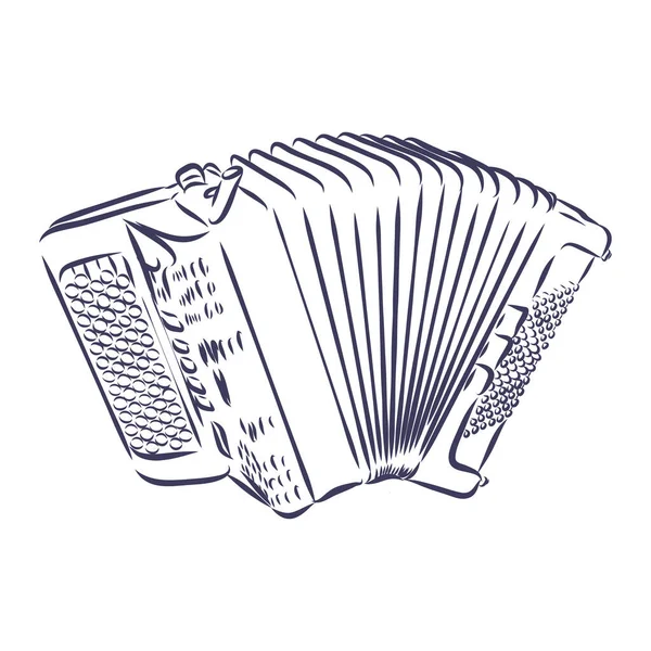 Accordion Музичний Інструмент Каракулі Стиль Ескіз Ілюстрація Рука Намальована Вектор — стоковий вектор
