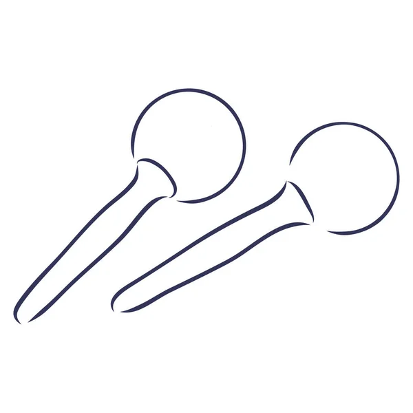 Hand Drawn Maracas Sketch Symbol Vector Rattle Element Trendy Style — Stock Vector