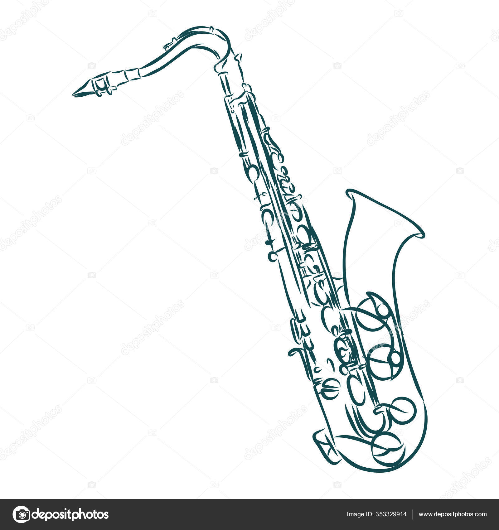 Musique Classique Instrument à Vent Saxophone Vector Illustration