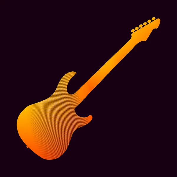 Icono Boceto Vector Guitarra Aislado Fondo Icono Guitarra Dibujado Mano — Archivo Imágenes Vectoriales