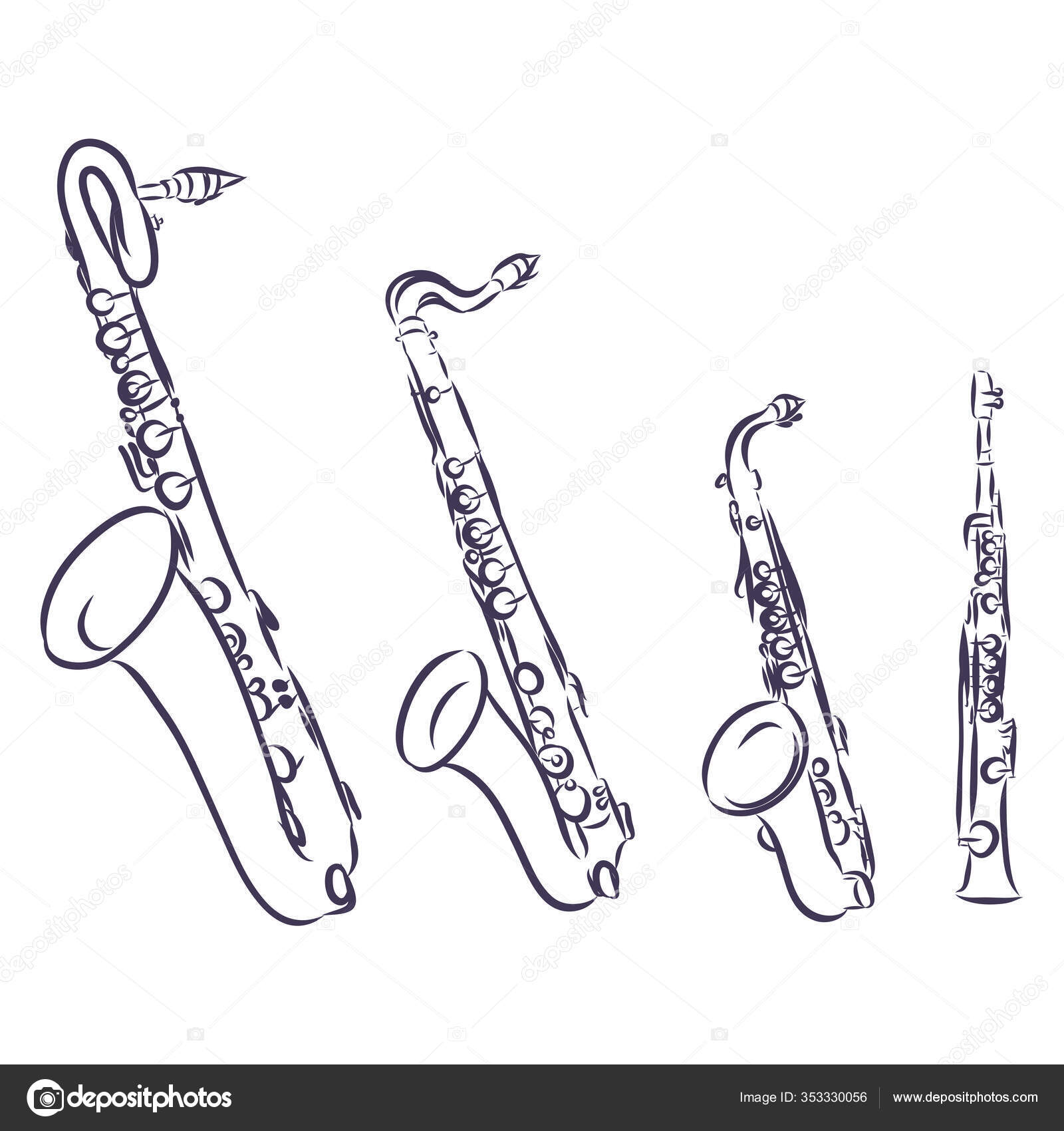 Musique Classique Instrument à Vent Saxophone Vector Illustration
