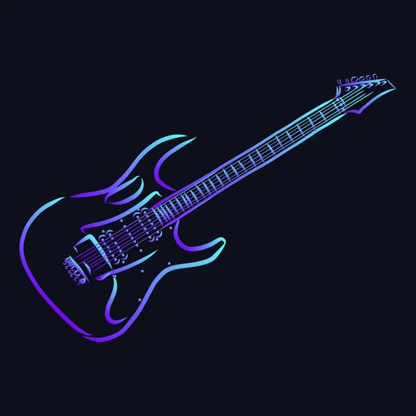 Ícone Esboço Vetor Guitarra Isolado Fundo Ícone Guitarra Desenhado Mão — Vetor de Stock