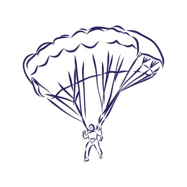 Yamaç paraşütü yapan kanatlı sporcunun vektör çizimi