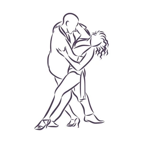 Esquisse Faite Main Danseurs Tango Illustration Vectorielle Utilisez Pour Les — Image vectorielle