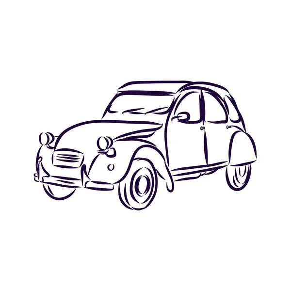 あなたのデザインのためのレトロな車のスケッチ ベクターイラスト — ストックベクタ