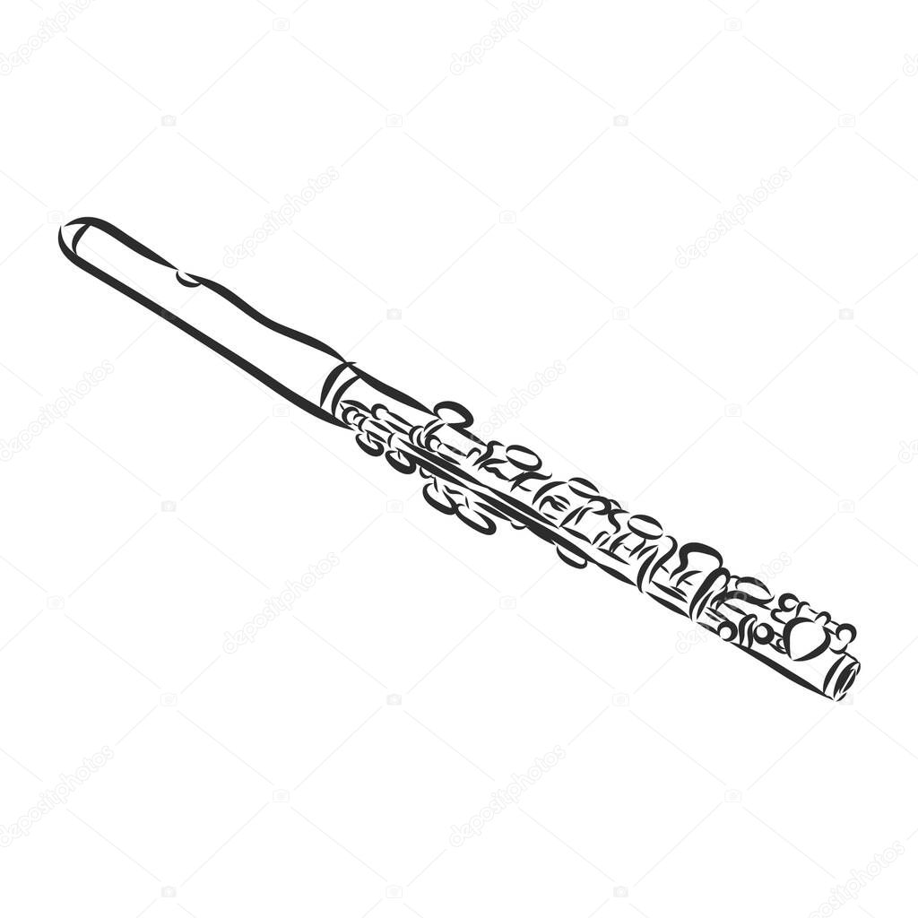 a sketch musical instrument orchestra Flute