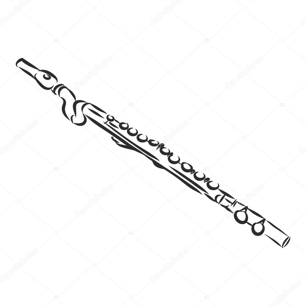 a sketch musical instrument orchestra Flute