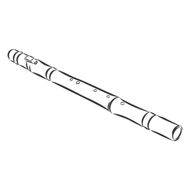 Flüt illüstrasyon, çizim, gravür, mürekkep, çizgi sanatı, vektör