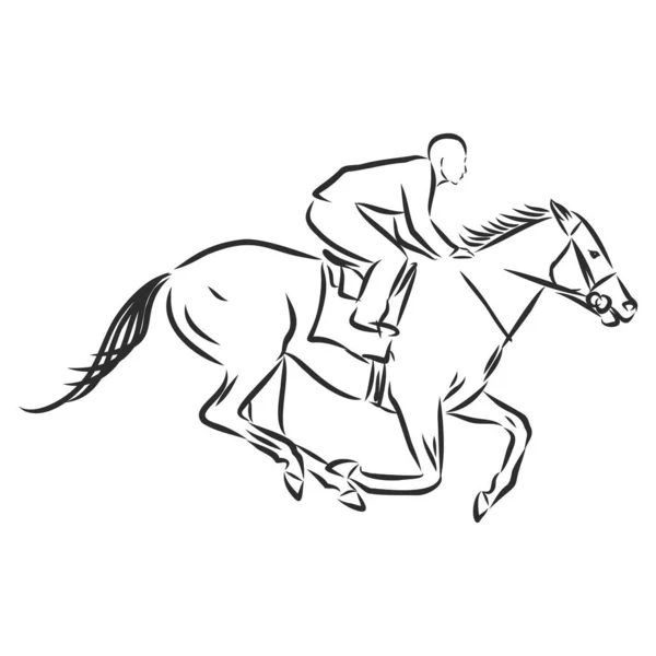 Illustration Vectorielle Cheval Course Jockey — Image vectorielle